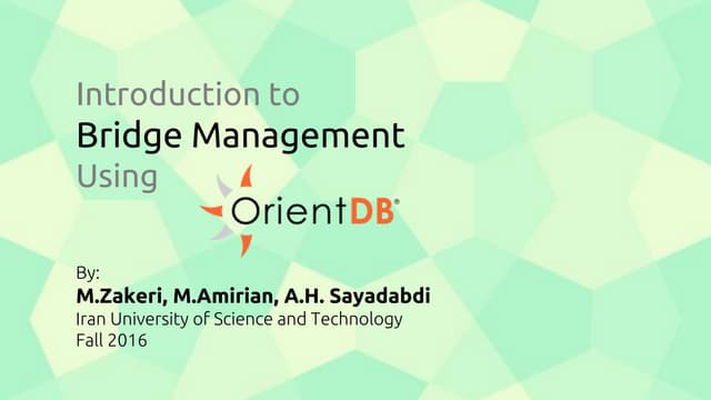 Bridge Management System Using NoSQL Solutions