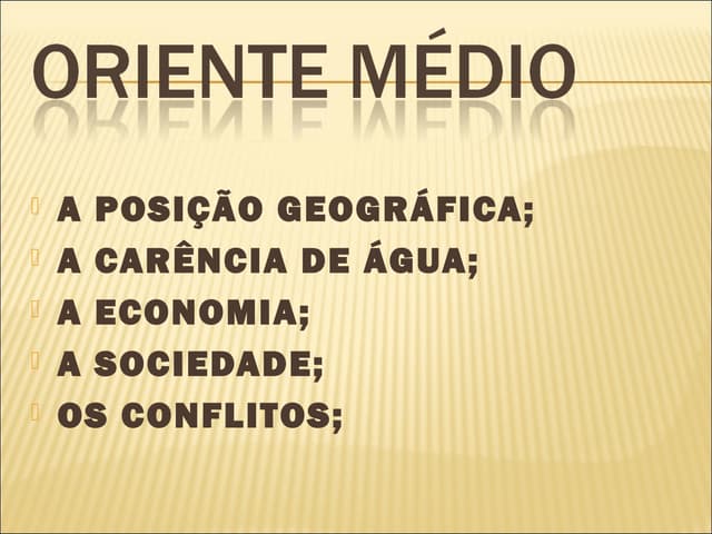 ORIENTE MÉDIO.
