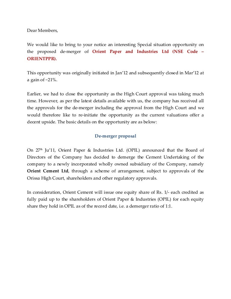 Orient Paper and Industries (NSE ORIENTPPR) Aug'12 Alpha plus spe…