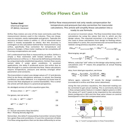 Orifice flows can lie