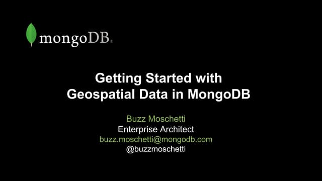 Getting Started with Geospatial Data in MongoDB