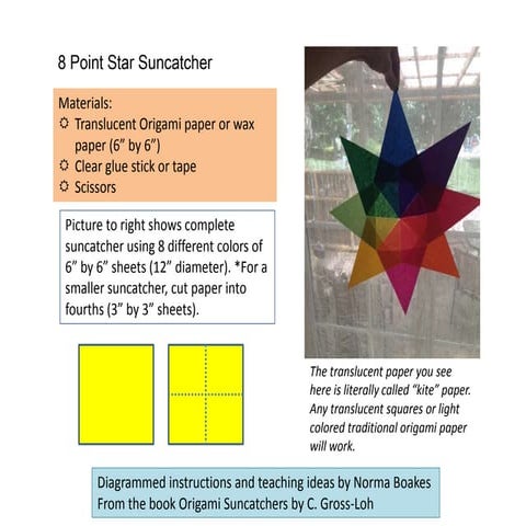8 Pointed Star Origami Suncatcher Design