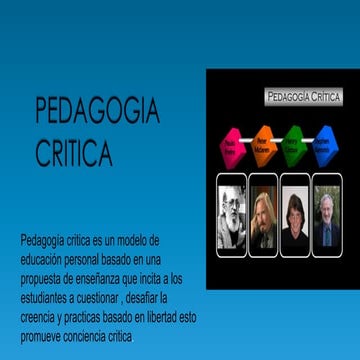 Origen de la pedagogia critica