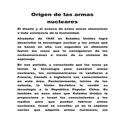 Origen de las armas nucleares PDF