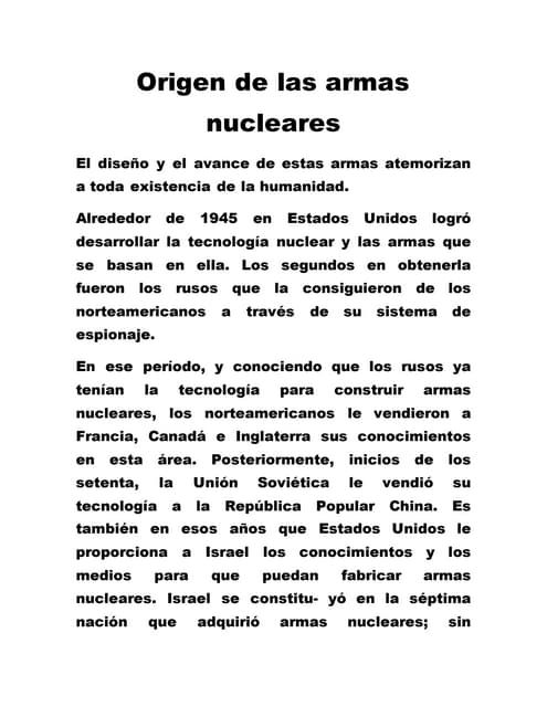 Origen de las armas nucleares PDF
