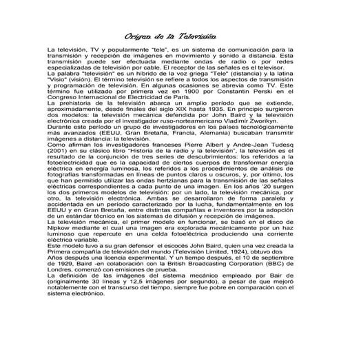 Origen de la televisión