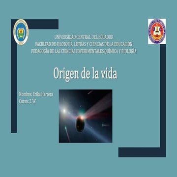 El origen de la vida | PPTX