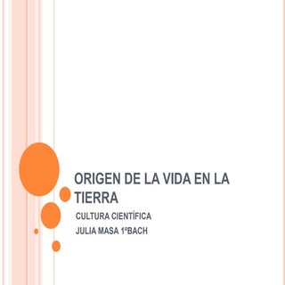 Origen de la vida en la tierra 
