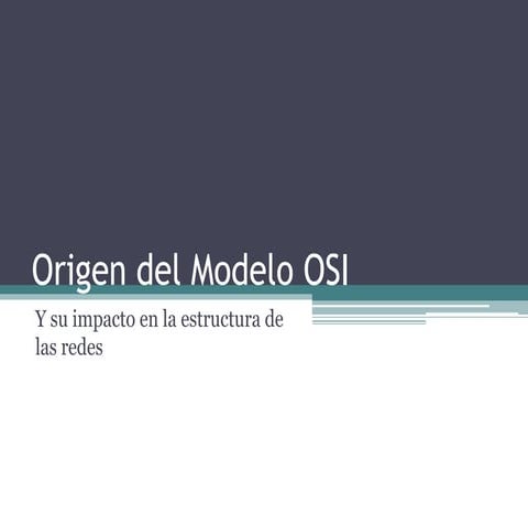 Origen del Modelo OSI y su impacto en als estructuras de redes
