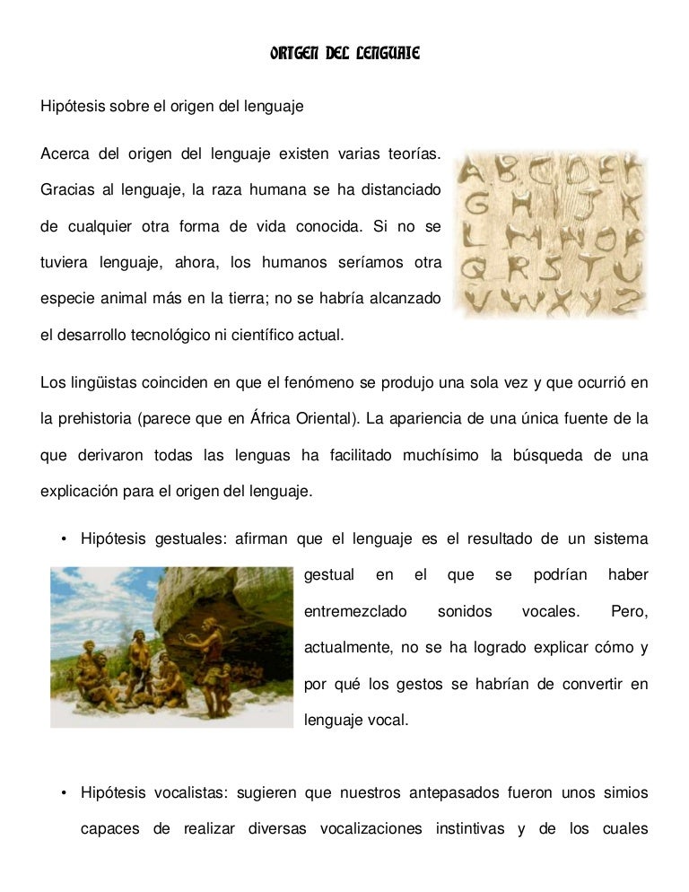 Origen del lenguaje