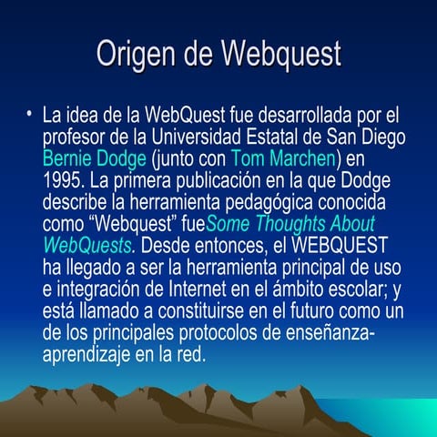 Origen de webquest | PPS