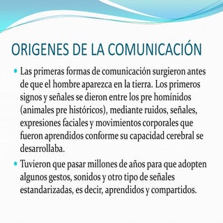 Origenes de la comunicación