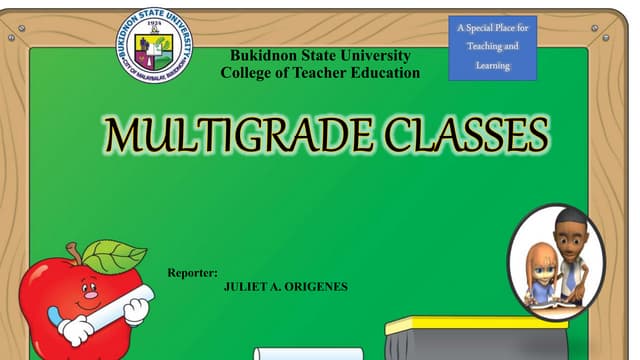 Multigrade Teaching