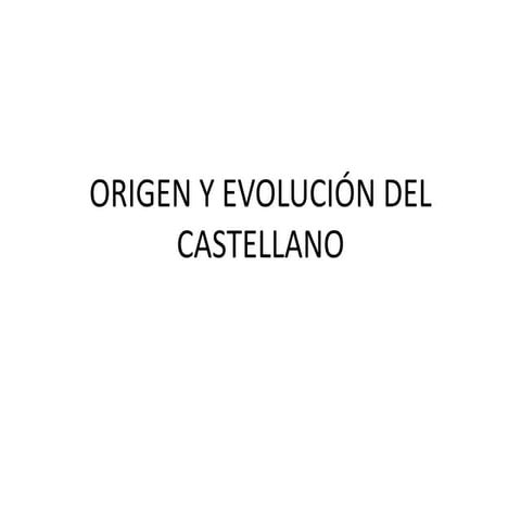 Origen del castellano