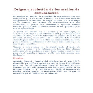 Origen y evolución de los medios de...