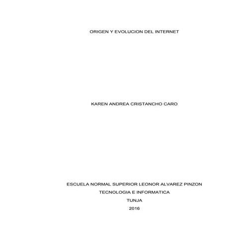 Origen y evolucion del internet | DOC