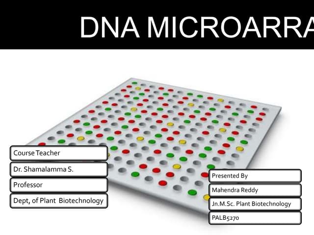 DNA microarray ppt | PPTX
