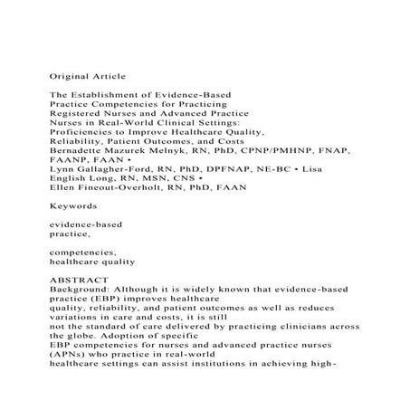 Original ArticleThe Establishment of Evidence-BasedPract.docx