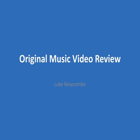 Original music video review 