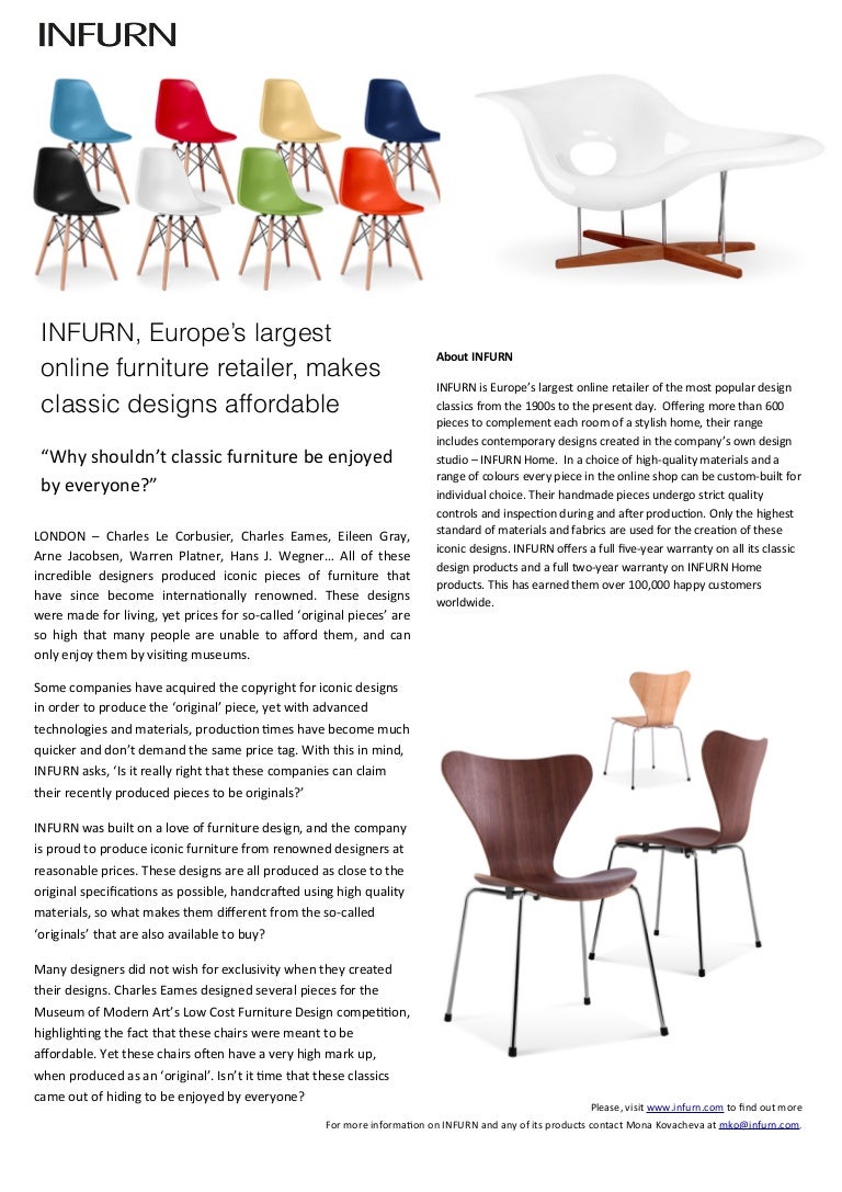 INFURN, Europe’s largest online furniture retailer, makes classic des…