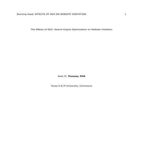 The Effects of SEO on Website Visitation