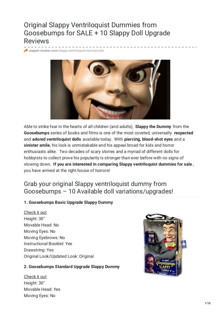 Original Slappy Ventriloquist Dummies From Goosebumps For Sale 10 Sl