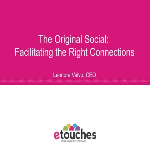 ECDU12 - Leonora Valvo – The Original Social: Facilitating the Right Connections – US