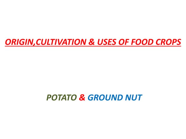 Potato & tuber crops morphology | PPTX