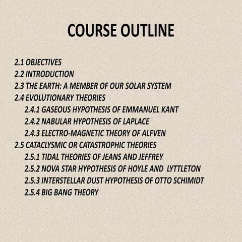 origin of the earth and the theories of origin