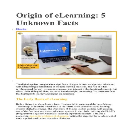 Origin of eLearning: 5 Unknown Facts | Business Wolf Magazine