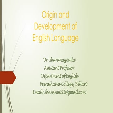 origin of English language was one of concern of english study