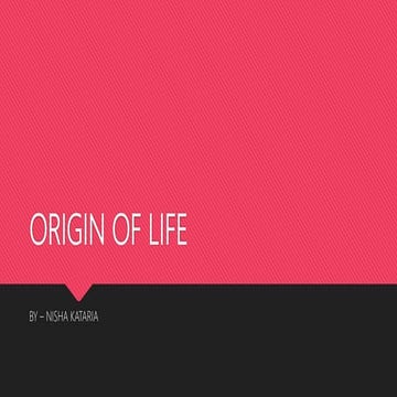 Origin of life (Evolutionary biology)