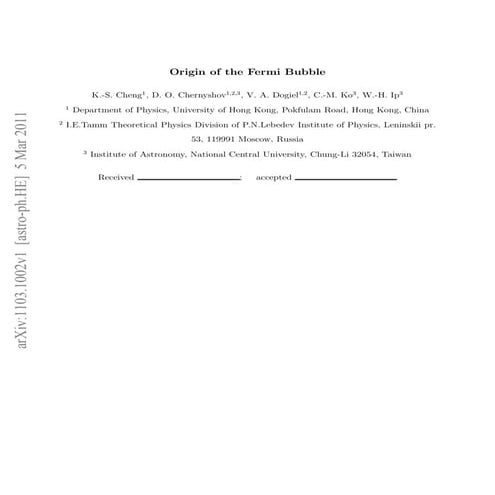 Origin of the fermi bubble