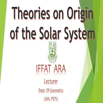 Origin of the solar system hypotheses