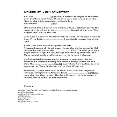 Origins of jack o'lantern exercise | PDF