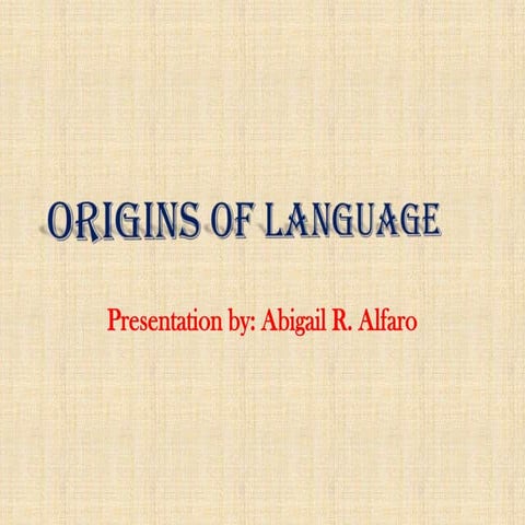 Origins of language | PPT