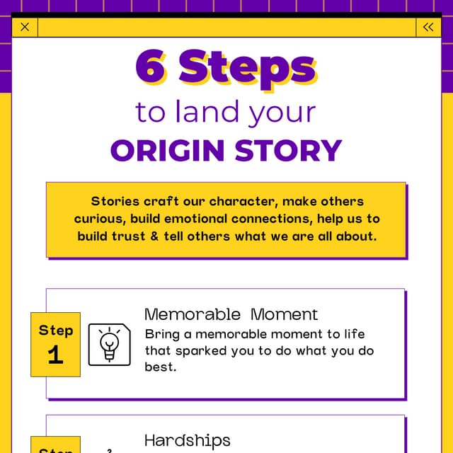 Origin Story Infographic: 6 Steps to Land YOUR Origin Story