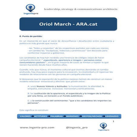 Elecciones Municipales #24m 2015: "autenticidad, coherencia y proximidad".