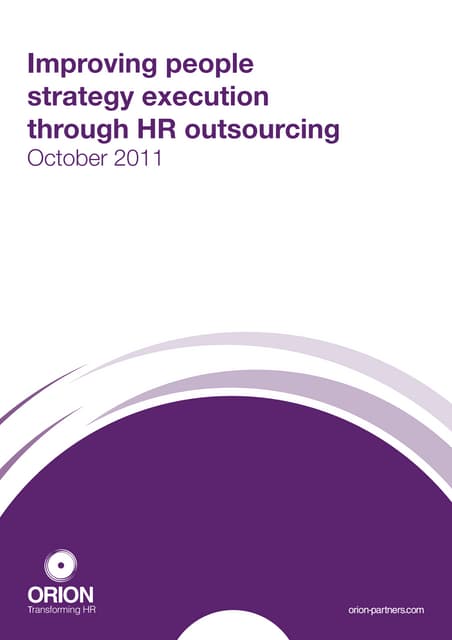 Improving people strategy execution through HR outsourcing | Orion Partners
