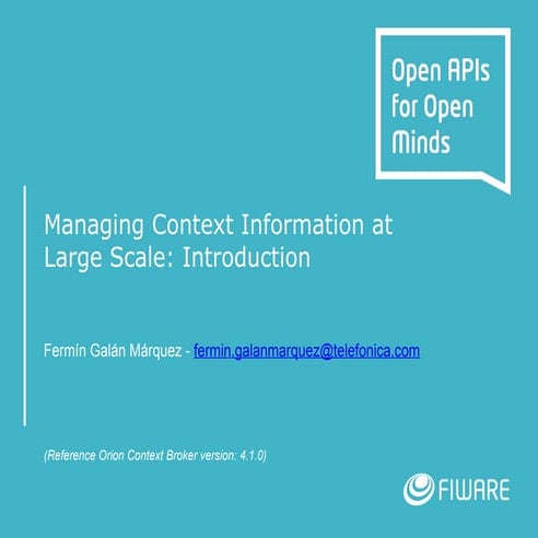 Orion Context Broker introduction 20240911
