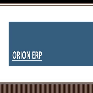Orion Enterprise Resource Planning System