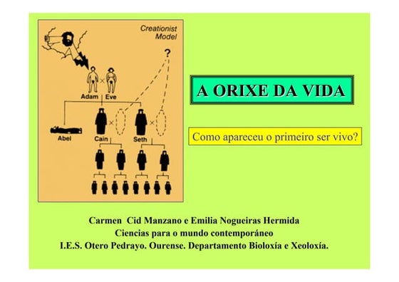 As Primeiras Ideas Sobre A Orixe Da Vida | PPT