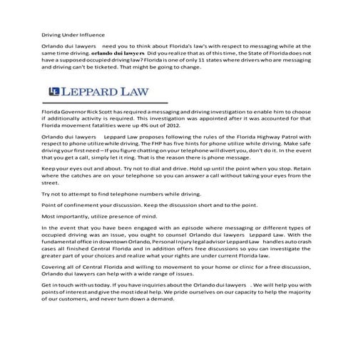 Driving Under Influence