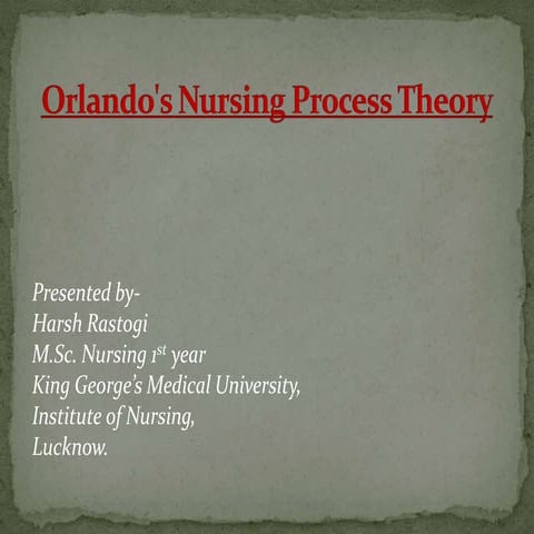 Orlando's nursing process theory