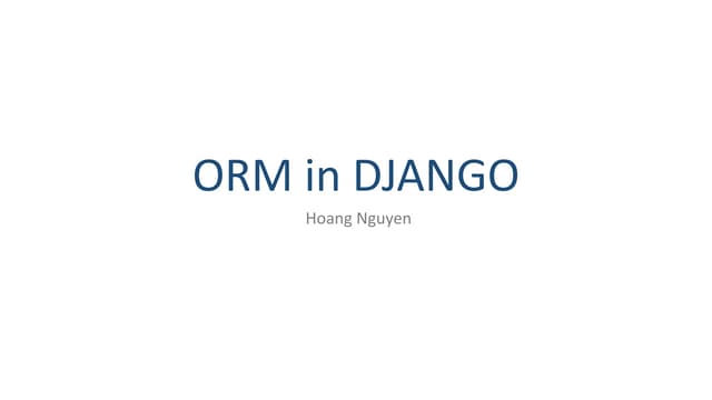 ORM in Django