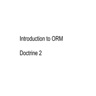 Doctrine 2 - Introduction