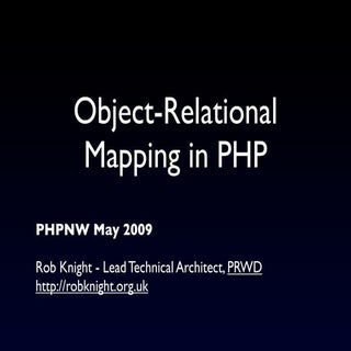 Object Relational Mapping in PHP