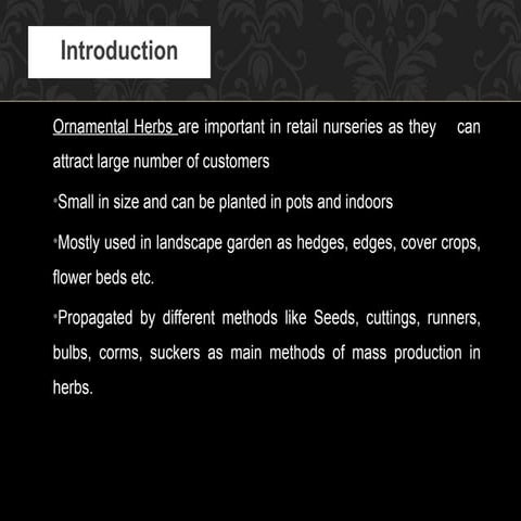 ORNAMENTAL HORTICULTURE POWERPOINT PRESENTATION