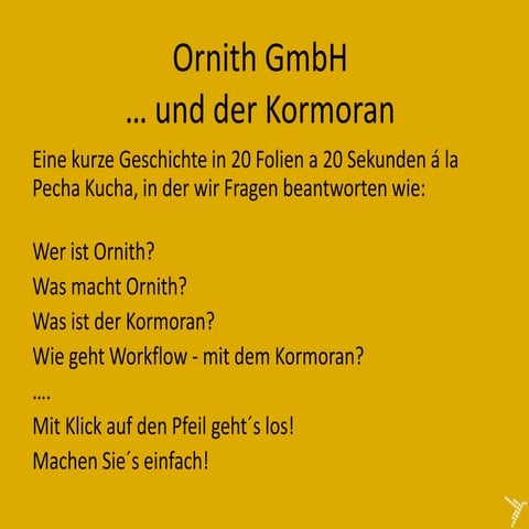 Ornith und der Kormoran - Eine kurze Einführung