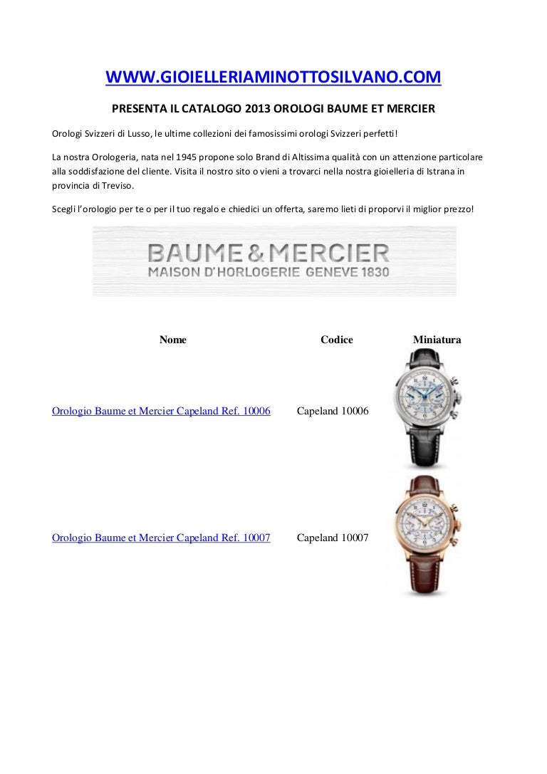 Orologi baume mercier